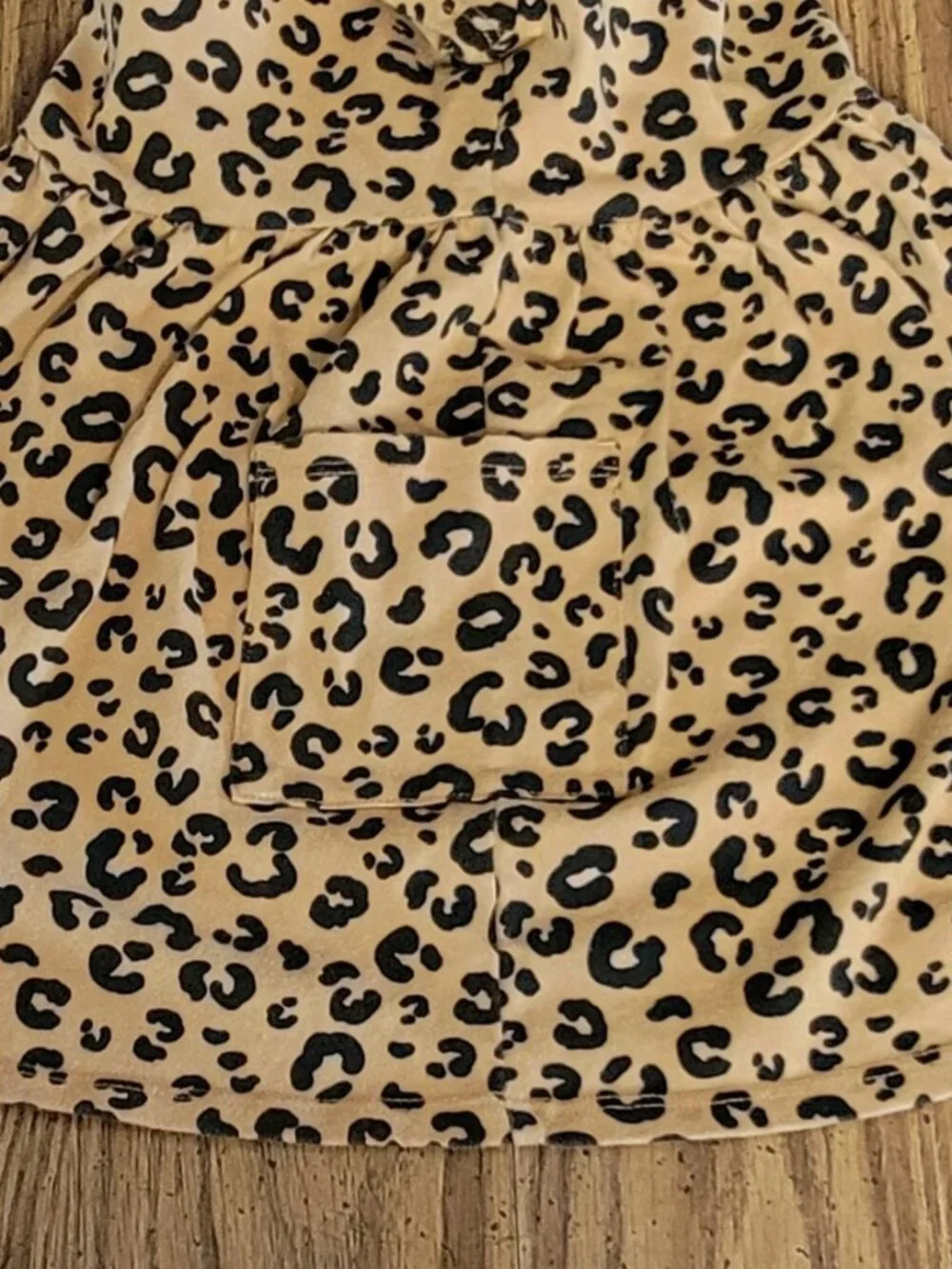 Girls 3T Leopard Print Dress Short Sleeve Toddler Casual